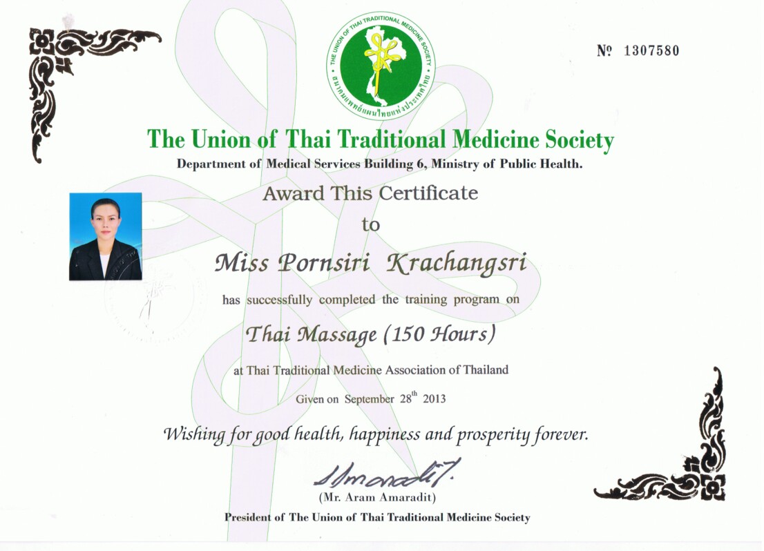 Thai-Massage Zertifikate